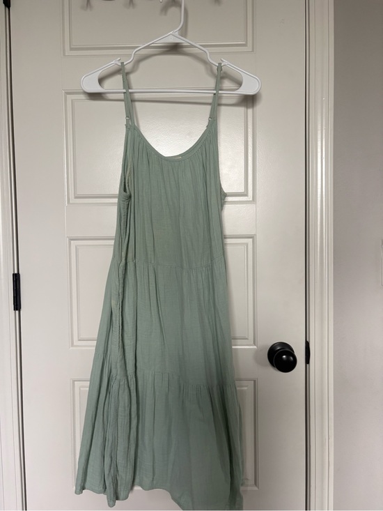 Target Dresses & Skirts - Target Light Sage Tiered Spaghetti-Strap Midi Dress